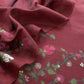Maroon Chanderi linen Suit With Jamdani Weaving
