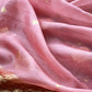 Maroon And Pink Handloom Silk Suit with Kora Silk Dupatta With Gold Kadwa Weaving