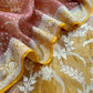 Goldan And Brown Handloom Tissue Silk Suit With Kadwa weaving