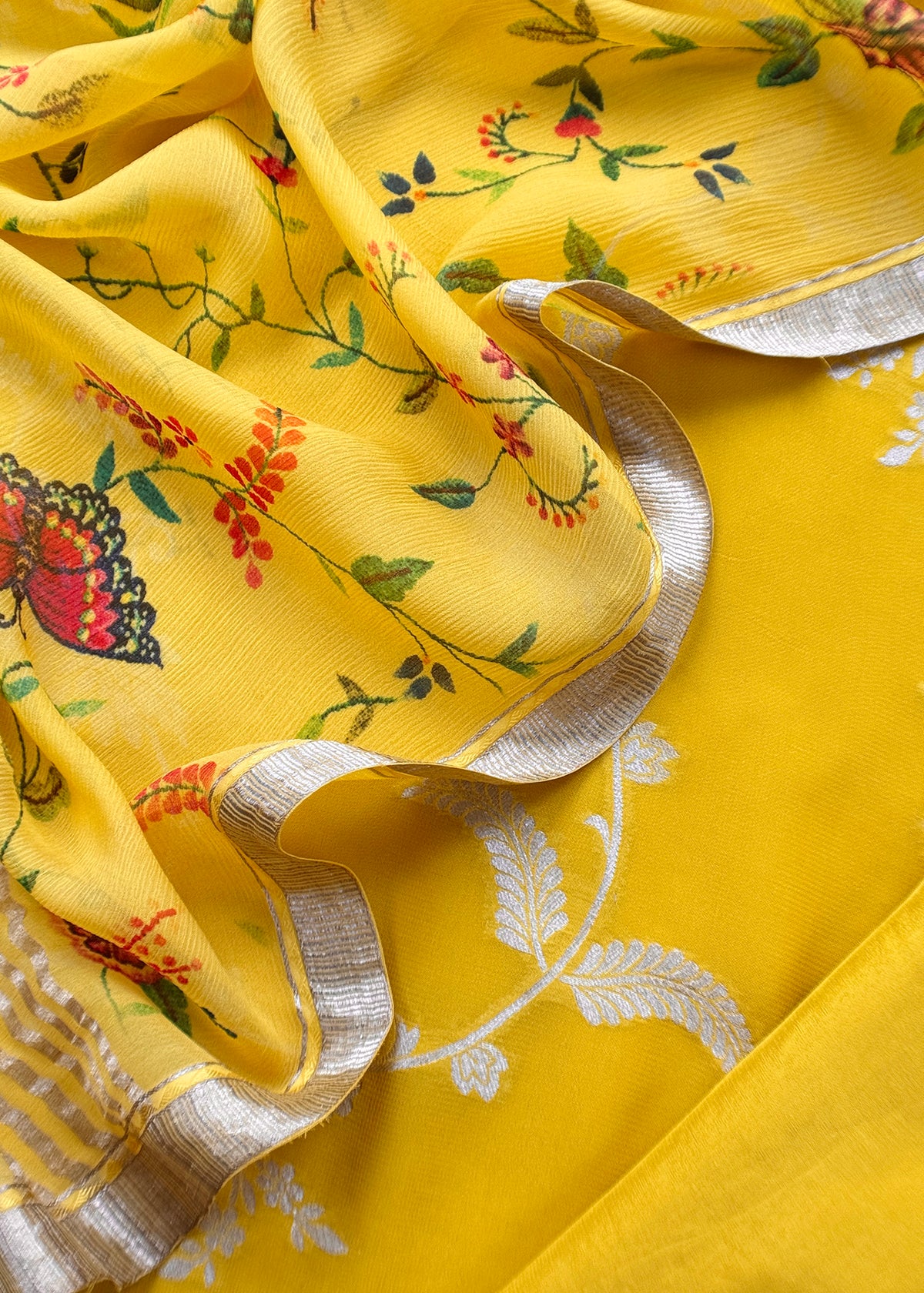Khaddi georgette unstitched suit with dupatta

