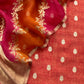 Luxe Chocolate Red Handloom Crushed Tissue Silk kurta and Rangkat Kora Silk Dupatta