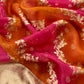 Luxe Chocolate Red Handloom Crushed Tissue Silk kurta and Rangkat Kora Silk Dupatta