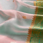 Turquoise Green Handloom Kadwa Weaves Kora Silk Kurta And Contrast Dupatta