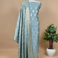 Blue Grey Banarasi Mashru Silk Unstitched Dupatta-Suit