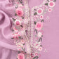 Lilac Pure Mulmul Unstitched Suit Fabric With Floral Resham Embroidery