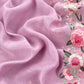 Lilac Pure Mulmul Unstitched Suit Fabric With Floral Resham Embroidery