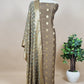 Grey Banarasi Suit With Kalamkari Dupatta