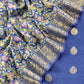 Purple Blue Banarasi Suit With Kalamkari Dupatta