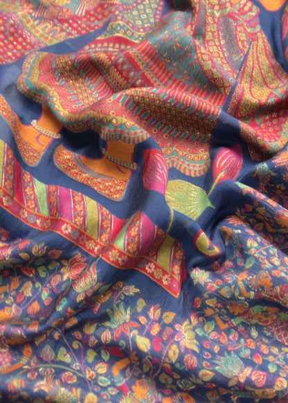 kani silk unstitched suit with dupatta

