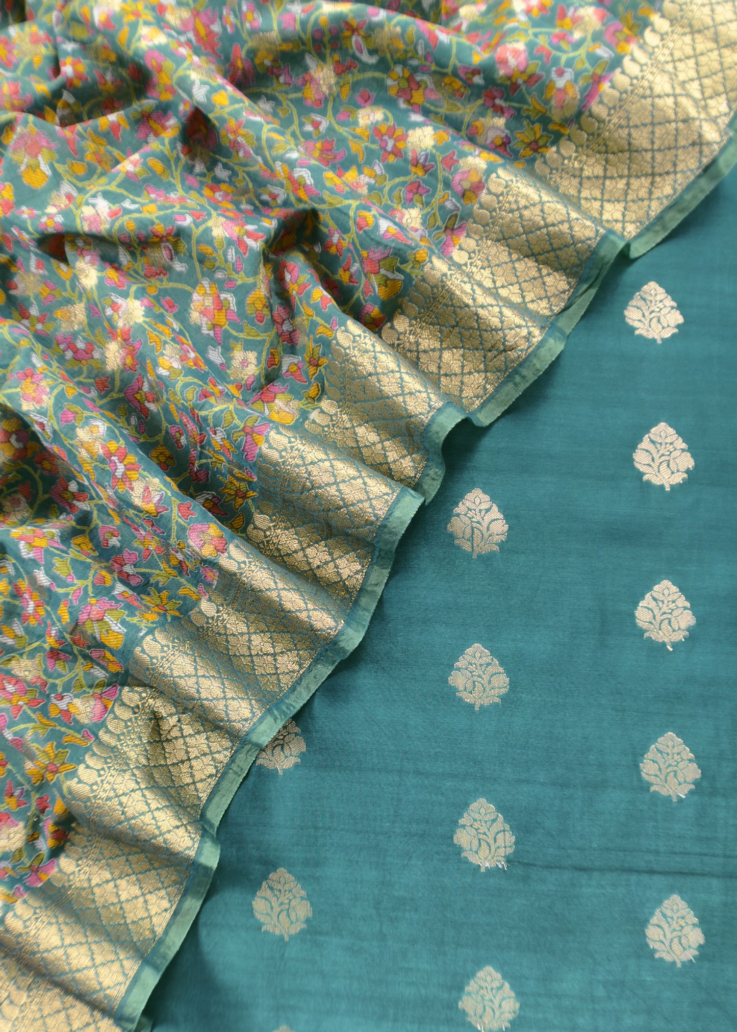 Banarasi Suit With Kalamkari Dupatta