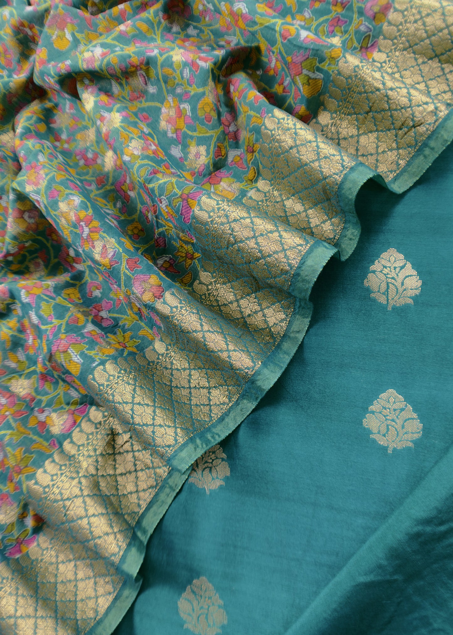 Banarasi Suit With Kalamkari Dupatta