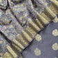 Grey Banarasi Suit With Kalamkari Dupatta