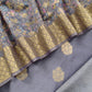 Grey Banarasi Suit With Kalamkari Dupatta