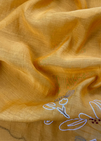 mulmul unstitched suit with dupatta

