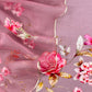lavender Pure Mulmul Suit With Applique Work Organza Dupatta