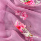 lavender Pure Mulmul Suit With Applique Work Organza Dupatta