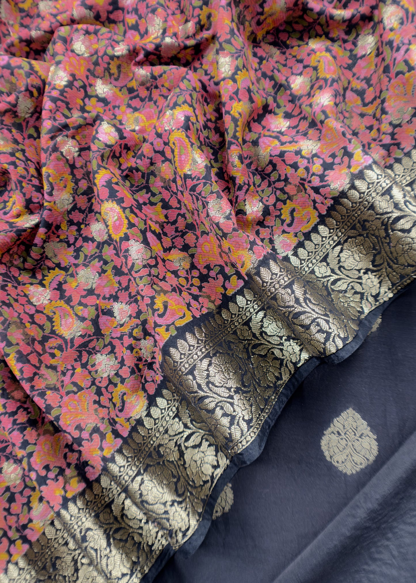 Black Banarasi Suit With Kalamkari Dupatta