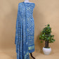 Heer Firozi Pure Gajji Silk Gharchola Bandhani Suit With Gold Lakdi Patta Weaving