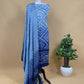 Heer Blue Pure Gajji Silk Bandhani Suit With Gold Lakdi Patta