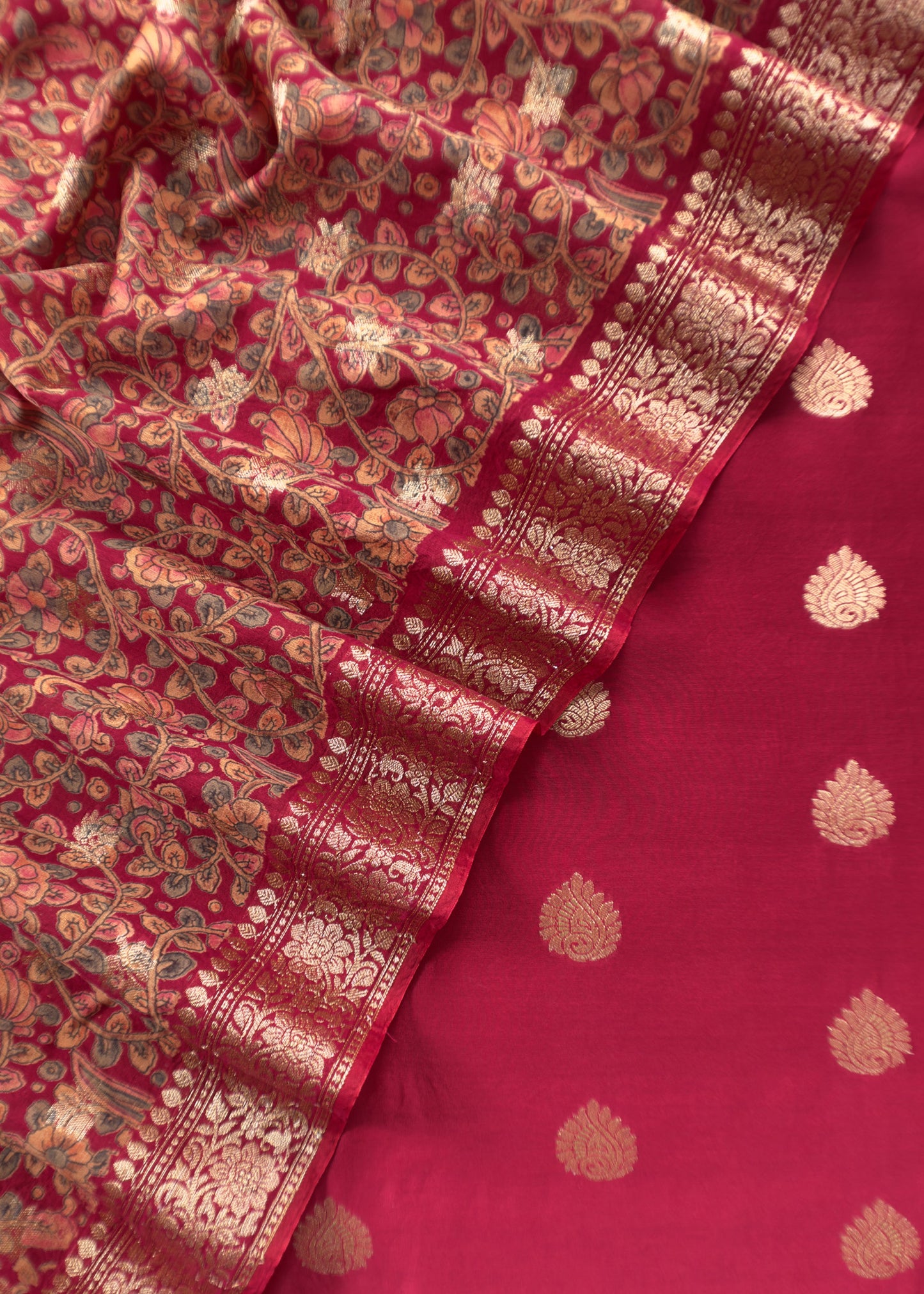 Banarasi Suit With Kalamkari Dupatta