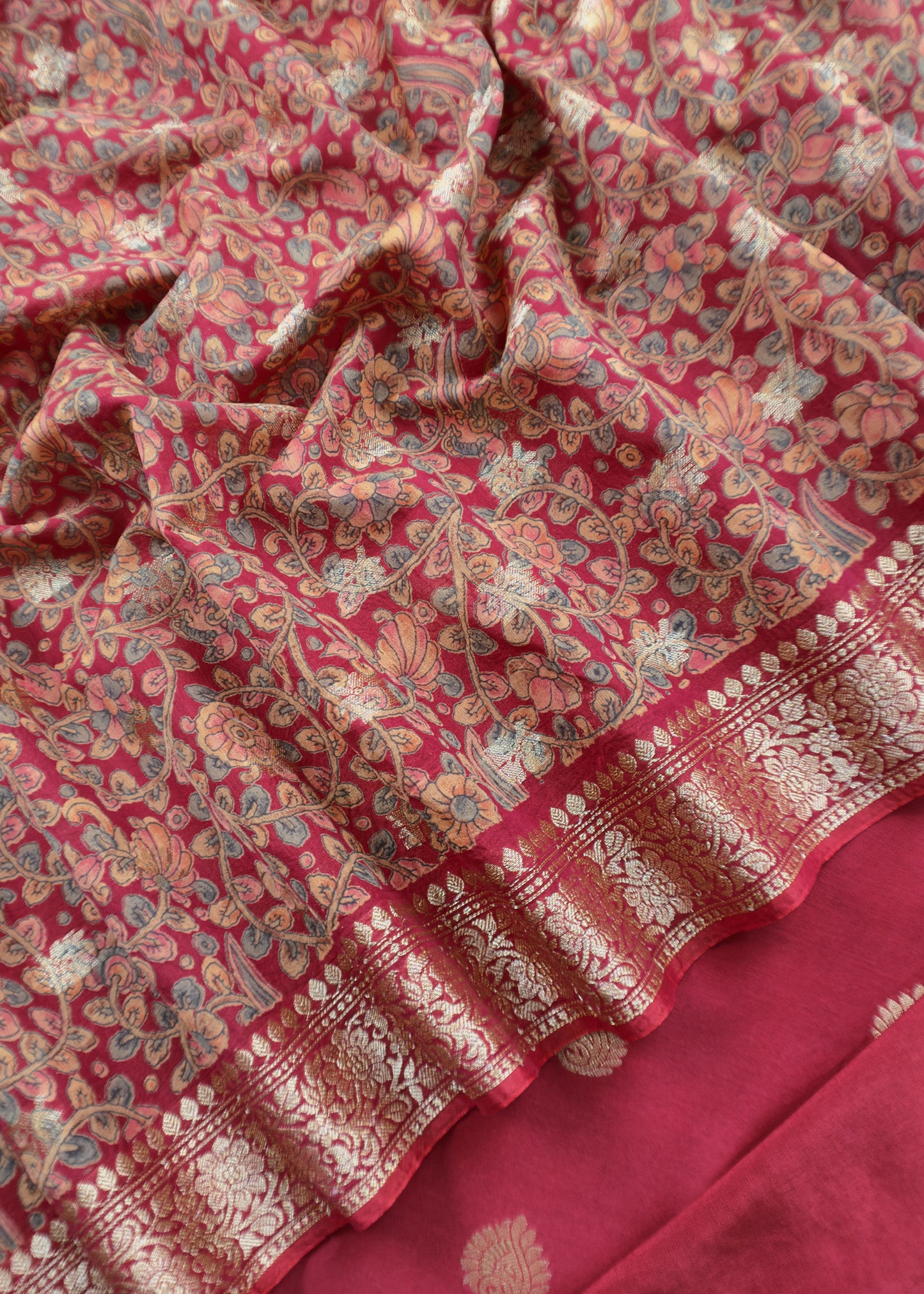 Banarasi Suit With Kalamkari Dupatta