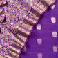 Purple Banarasi Suit With Kalamkari Dupatta