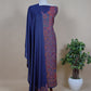 Blue Handloom Pashmina Suit With Kani Zari Weaving