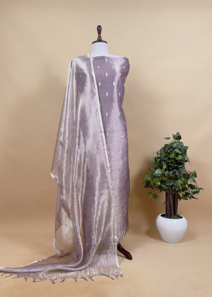 Purple Kalasheel Luxe Handwoven Banarasi Tissue Dupatta-Suit