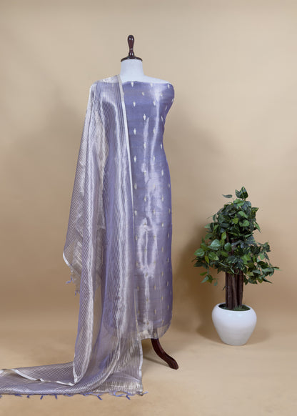 Purple Kalasheel Luxe Handwoven Banarasi Tissue Dupatta-Suit