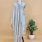 Fresh Green Pastel Unstitched Dupatta-suit in Handloom Tissue-Silk  with Pearl and sequins
