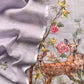 Powder Purple Linen Deer Suit Fabric With Kantha Hand Embroidery
