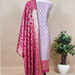 Pink Pearl Banarasi double shade unstitched dupatta-suit