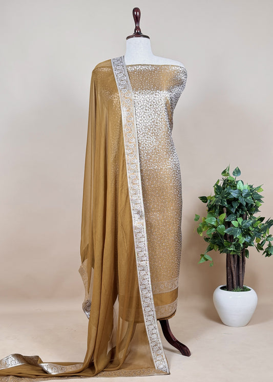 Brocade Kurta With Chiffon Dupatta