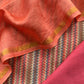 Indian Gajari Pure Maheshwari Silk Suit With Kantha Handwork