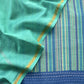 Blue And Green Pure Maheshwari Silk Suit With Kantha Handwork