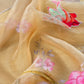 Mustard Pure Mulmul Suit With Applique Work Organza Dupatta