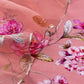 Peach Pure Mulmul Suit With Applique Work Organza Dupatta