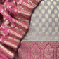 Pink Pearl Banarasi double shade unstitched dupatta-suit