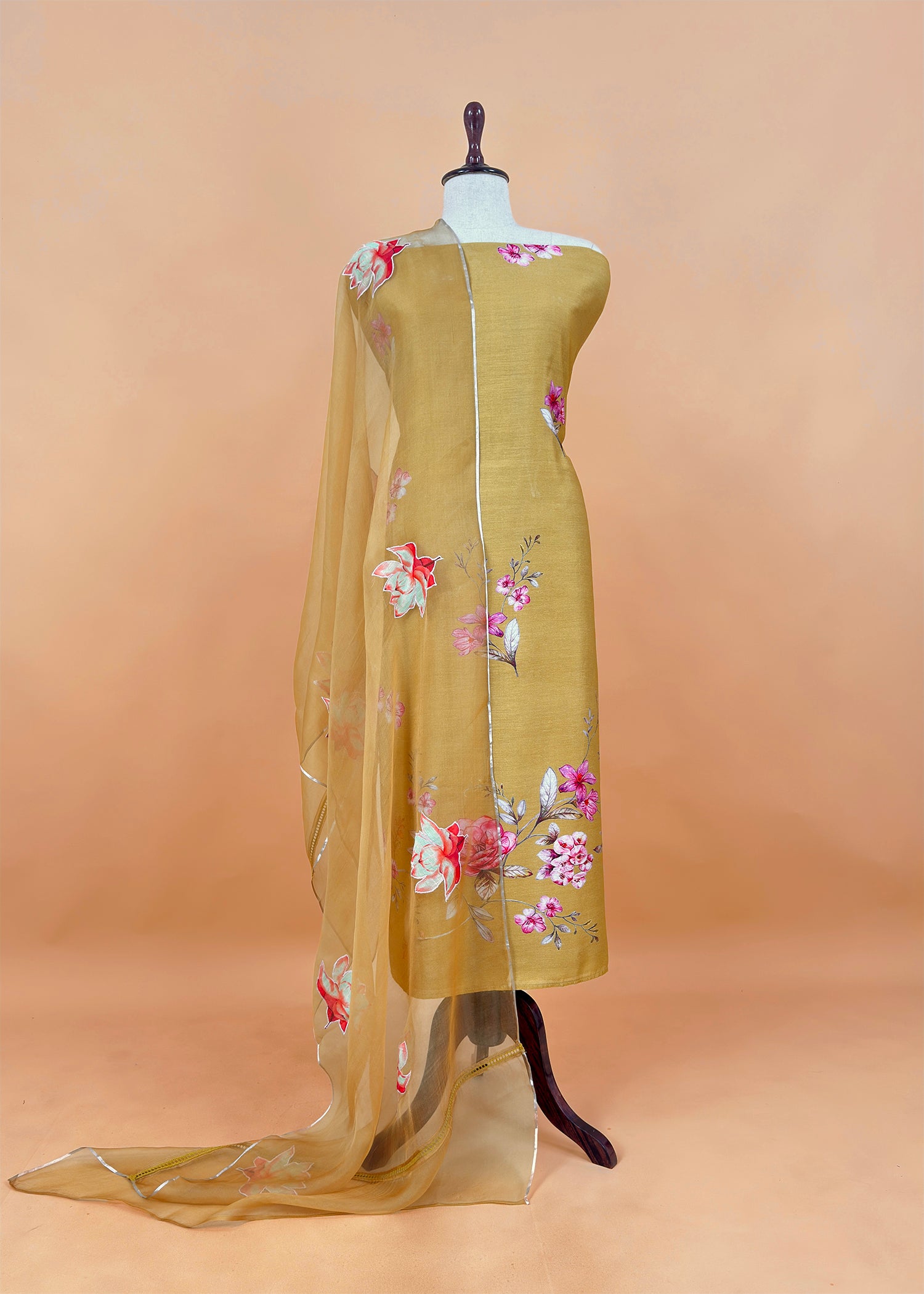 mulmul unstitched suit with dupatta

