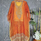 Orange Pure Organza Embroidered Silk Suit