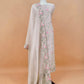 Off White Parsi Thread Embroidery Pure Organza Unstitched Suit With Dupatta