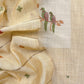 Yellow Jamdani Woven Unstitched Suit With Paithani Work