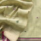 Green Jamdani Woven Unstitched Suit With Paithani Work