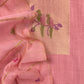 Pink Jamdani Woven Unstitched Suit With Paithani Work