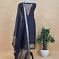 Designer Bright Pink Handloom silk suit with Zari weaving