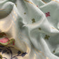 Blue Jamdani Woven Unstitched Suit with Paithani Work
