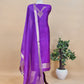 Designer Sapphire Blue Handloom silk suit with Zari weaving