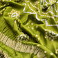 Heer Green Pure Gajji Silk Gharchola Bandhani Suit With Gold Lakdi Patta Weaving