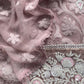 Dusty Pink Tissue Kurta With Pure Chiffon Dupatta With Appliqué Work And Hand Work