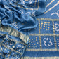 Heer Firozi Pure Gajji Silk Gharchola Bandhani Suit With Gold Lakdi Patta Weaving